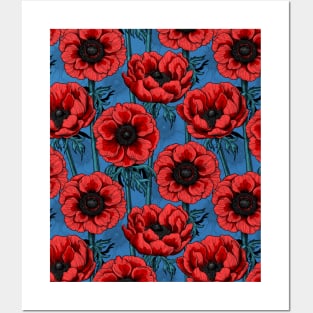 Red anemone garden Posters and Art
